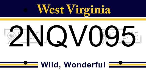 2NQV095 West Virginia License Plate