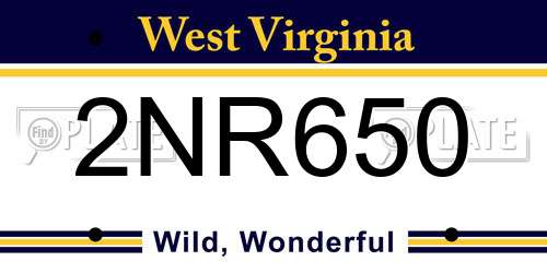 2NR650 West Virginia License Plate