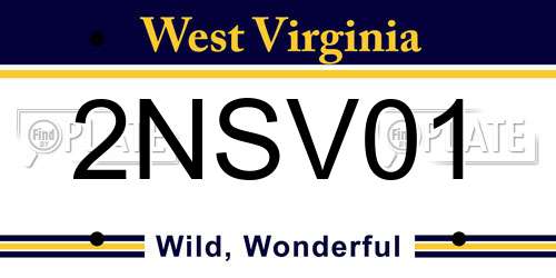 2NSV01 West Virginia License Plate