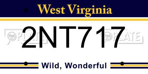 2NT717 West Virginia License Plate