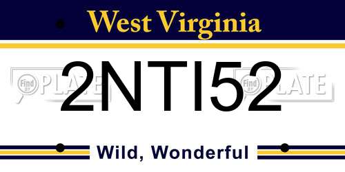 2NTI52 West Virginia License Plate