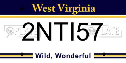 2NTI57 West Virginia License Plate