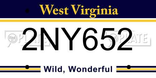 2NY652 West Virginia License Plate