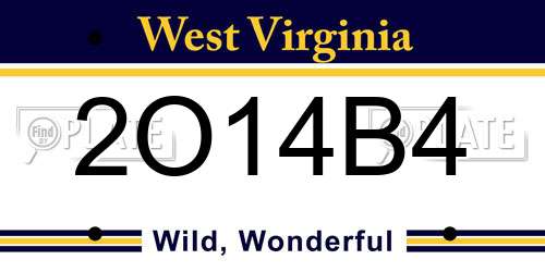 2O14B4 West Virginia License Plate
