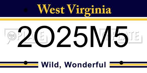 2O25M5 West Virginia License Plate