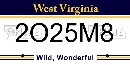 2O25M8 West Virginia License Plate