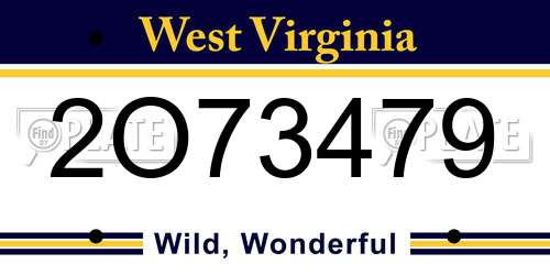2O73479 West Virginia License Plate