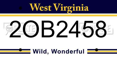 2OB2458 West Virginia License Plate