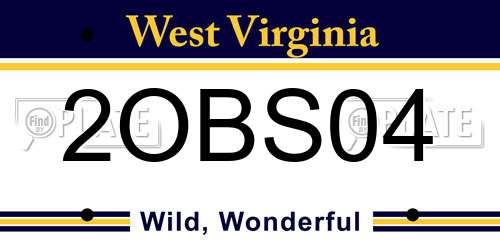 2OBS04 West Virginia License Plate