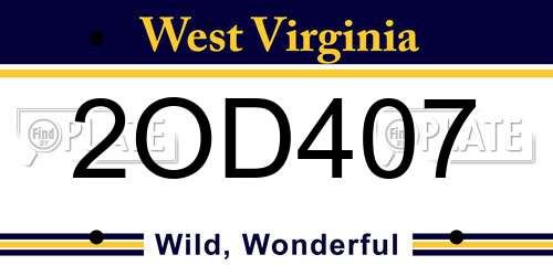 2OD407 West Virginia License Plate
