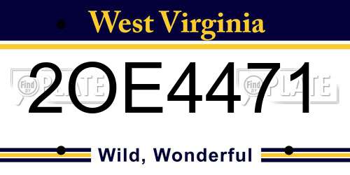 2OE4471 West Virginia License Plate