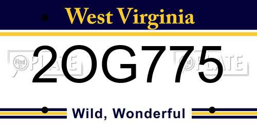 2OG775 West Virginia License Plate