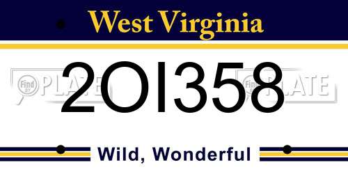 2OI358 West Virginia License Plate