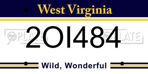 2OI484 West Virginia License Plate