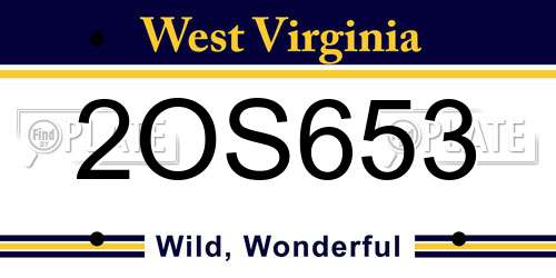 2OS653 West Virginia License Plate