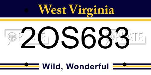 2OS683 West Virginia License Plate