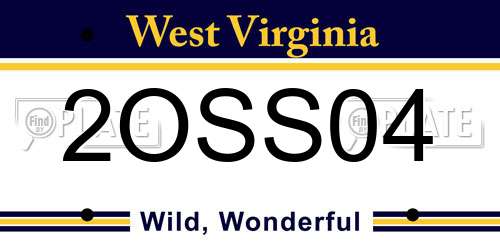2OSS04 West Virginia License Plate