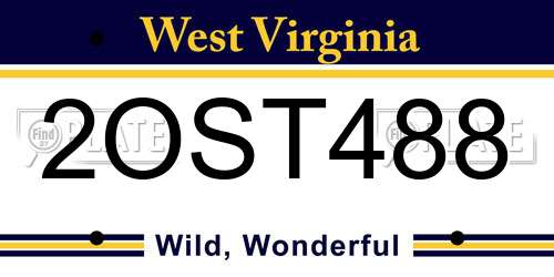 2OST488 West Virginia License Plate