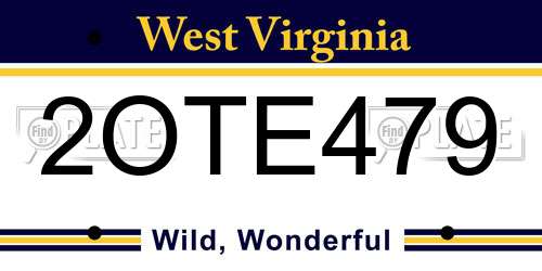 2OTE479 West Virginia License Plate