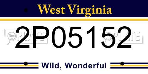 2P05152 West Virginia License Plate