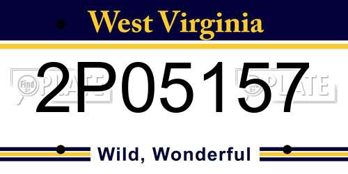 2P05157 West Virginia License Plate