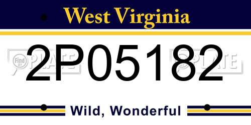 2P05182 West Virginia License Plate