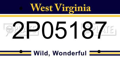 2P05187 West Virginia License Plate