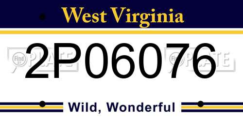 2P06076 West Virginia License Plate