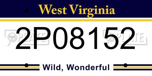 2P08152 West Virginia License Plate