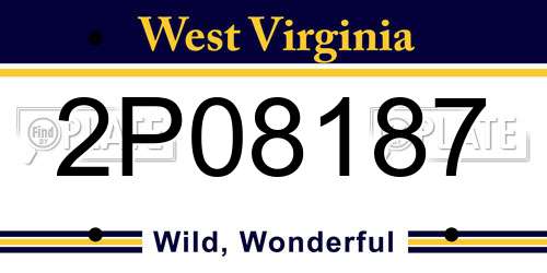 2P08187 West Virginia License Plate