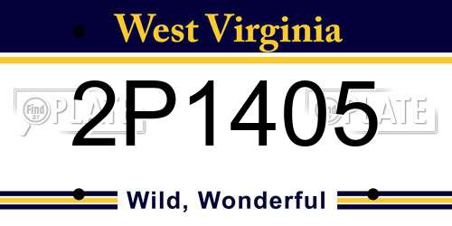 2P1405 West Virginia License Plate