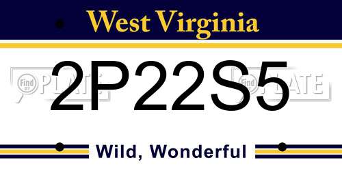 2P22S5 West Virginia License Plate