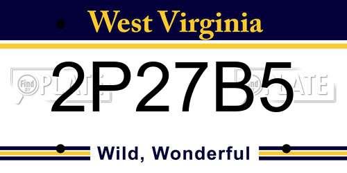 2P27B5 West Virginia License Plate