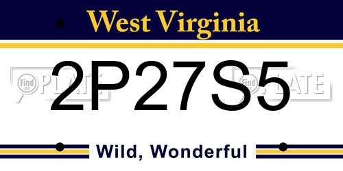 2P27S5 West Virginia License Plate