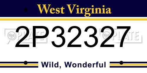 2P32327 West Virginia License Plate