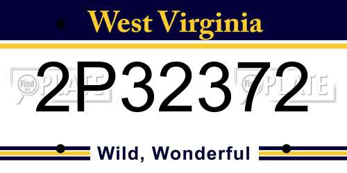 2P32372 West Virginia License Plate
