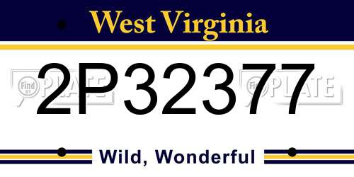 2P32377 West Virginia License Plate