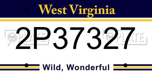 2P37327 West Virginia License Plate