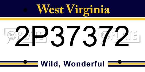 2P37372 West Virginia License Plate