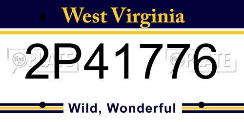 2P41776 West Virginia License Plate