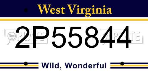 2P55844 West Virginia License Plate