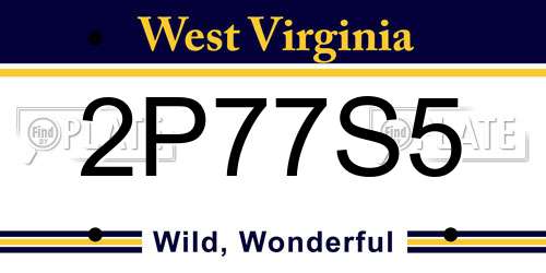 2P77S5 West Virginia License Plate