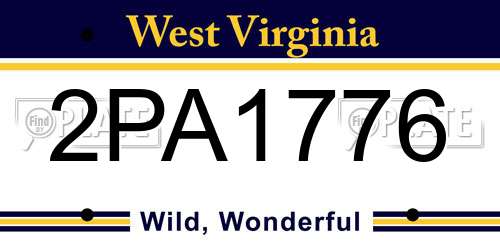 2PA1776 West Virginia License Plate