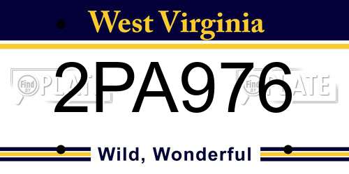 2PA976 West Virginia License Plate