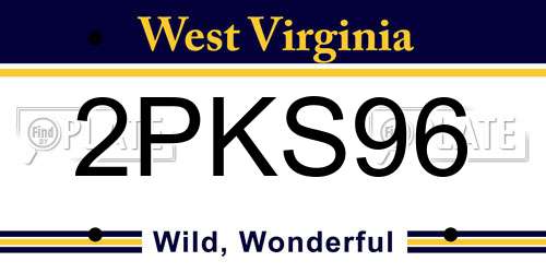 2PKS96 West Virginia License Plate