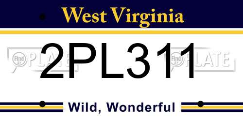 2PL311 West Virginia License Plate