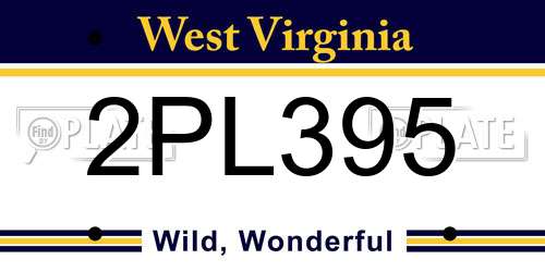 2PL395 West Virginia License Plate