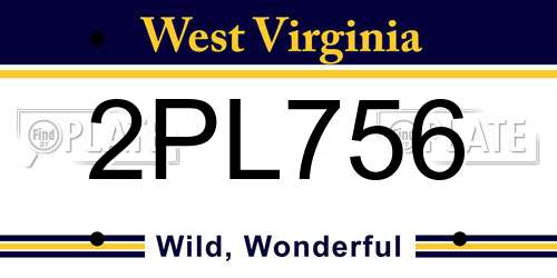 2PL756 West Virginia License Plate