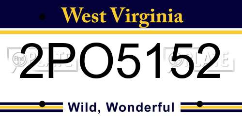 2PO5152 West Virginia License Plate
