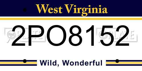 2PO8152 West Virginia License Plate